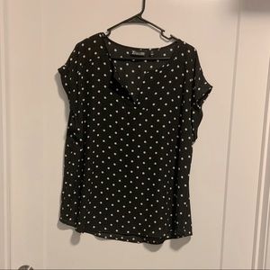 Black and white polka dot blouse
